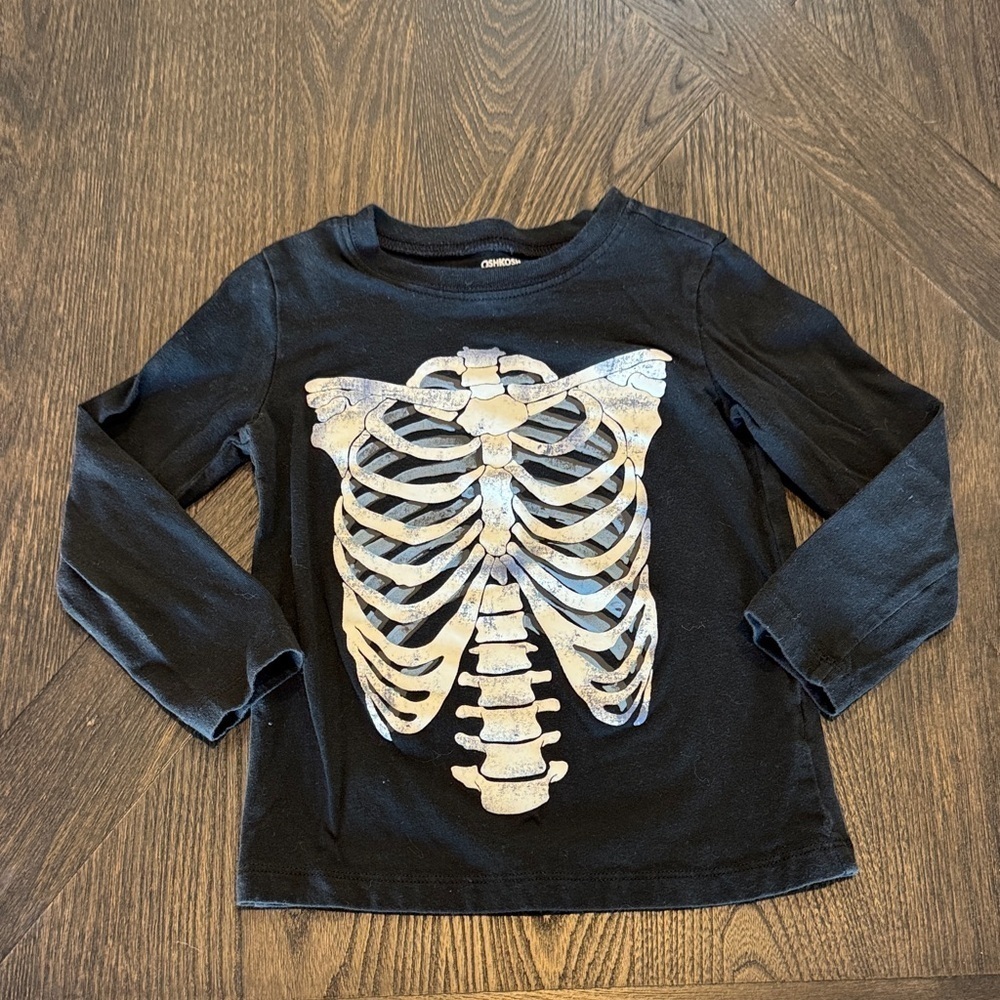 OshKosh BGosh Black Skeleton Long Sleeve Tee